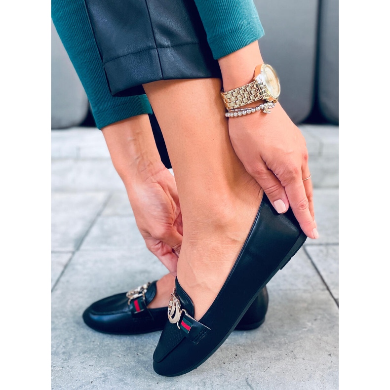 Mocassins femme Crystal Black le noir 1