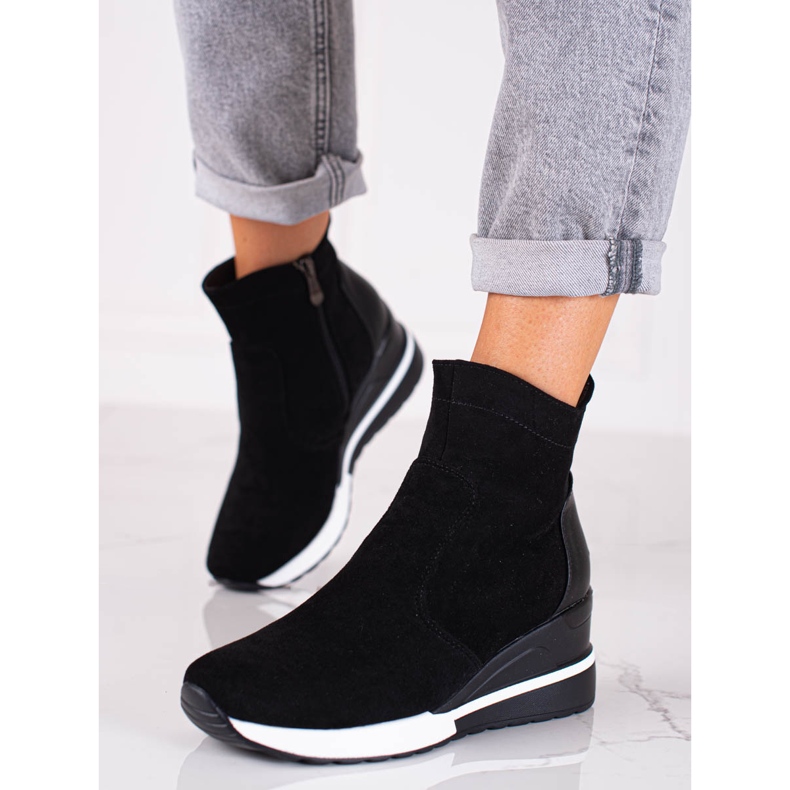 Bottes de sport pour femmes Vinceza sur une plate-forme noire le noir 1