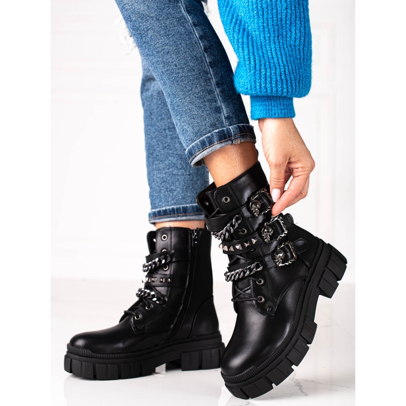 Bottes rock femme Shelovet noir le noir 1