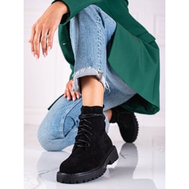 Bottines de randonnée femme en daim noir le noir 3