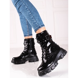 Sacs femme Shelovet laqués noirs à clous le noir 1