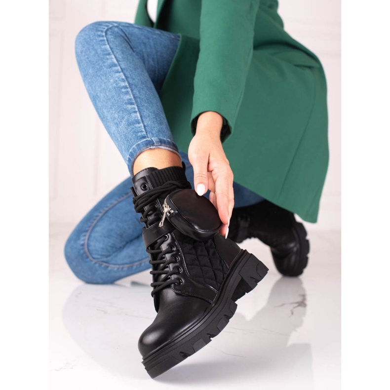 SHELOVET Sacs femme Shelvet noir avec poche velcro le noir 1