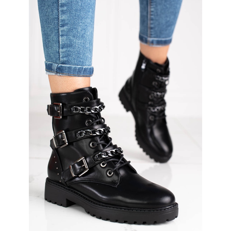 Sacs femme Shelovet noirs avec chaînes 1