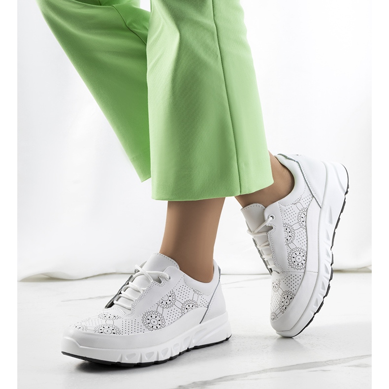 Baskets en cuir blanc Kaypa blanche 1