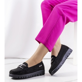 Mocassins noirs sur la plateforme Campini 1