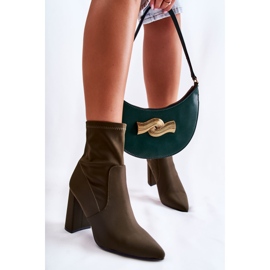 Bottes à talons hauts Amile Material pour femmes kaki brun 2