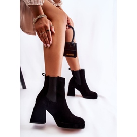 Bottes en daim sur talon épais Laura Messi 2519 Noir le noir 1