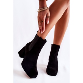 Bottes en daim sur talon épais Laura Messi 2519 Noir 2