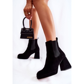 Bottes en daim sur talon épais Laura Messi 2519 Noir le noir 5