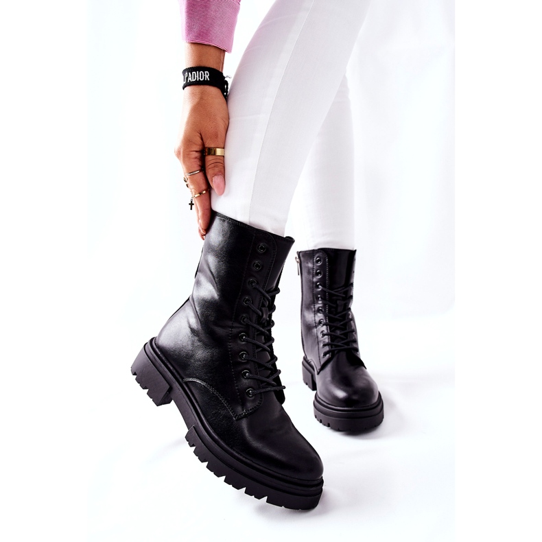 Bottes de femmes Black Workers Evento 21BT35-4235 Bottes noir 2