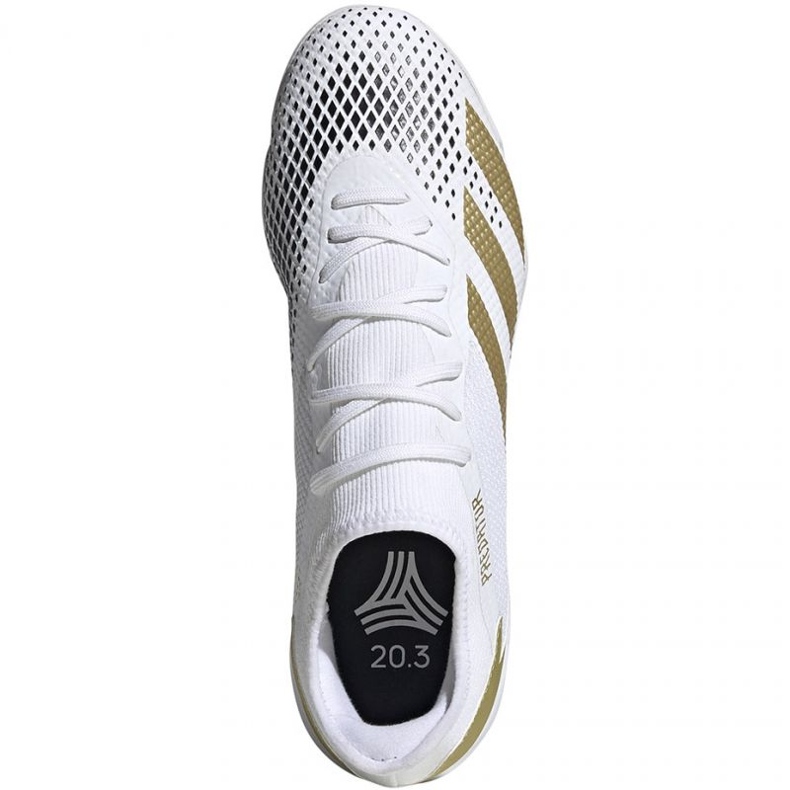Chaussures de foot Adidas Predator 20.3 L In M FW9192 blanc doré 1
