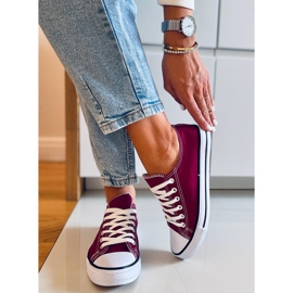 Baskets femme classiques Basic Wine rouge 4