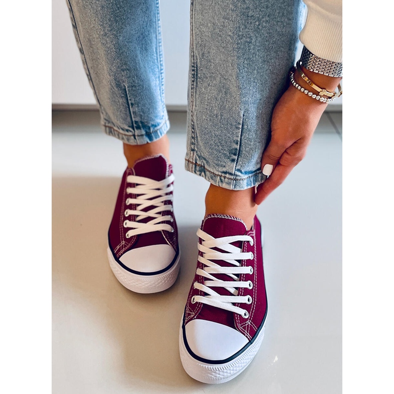 Baskets femme classiques Basic Wine rouge 1