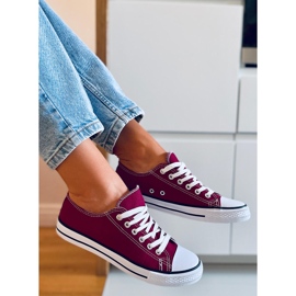 Baskets femme classiques Basic Wine rouge 2