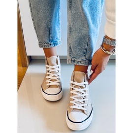 Baskets en toile Jude Kaki à la cheville beige 1 Baskets en toile Jude Kaki à la cheville beige 1