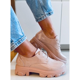 Mocassins Pragma Nude à semelles hautes beige rose 1