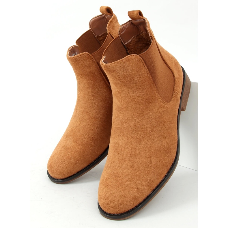 Bottines chelsea en daim camel Burbo brun 1