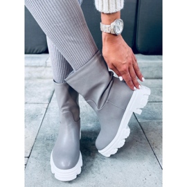 Bottes avec une tige simple Jowita Grey gris 4