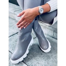 Bottes avec une tige simple Jowita Grey gris 5