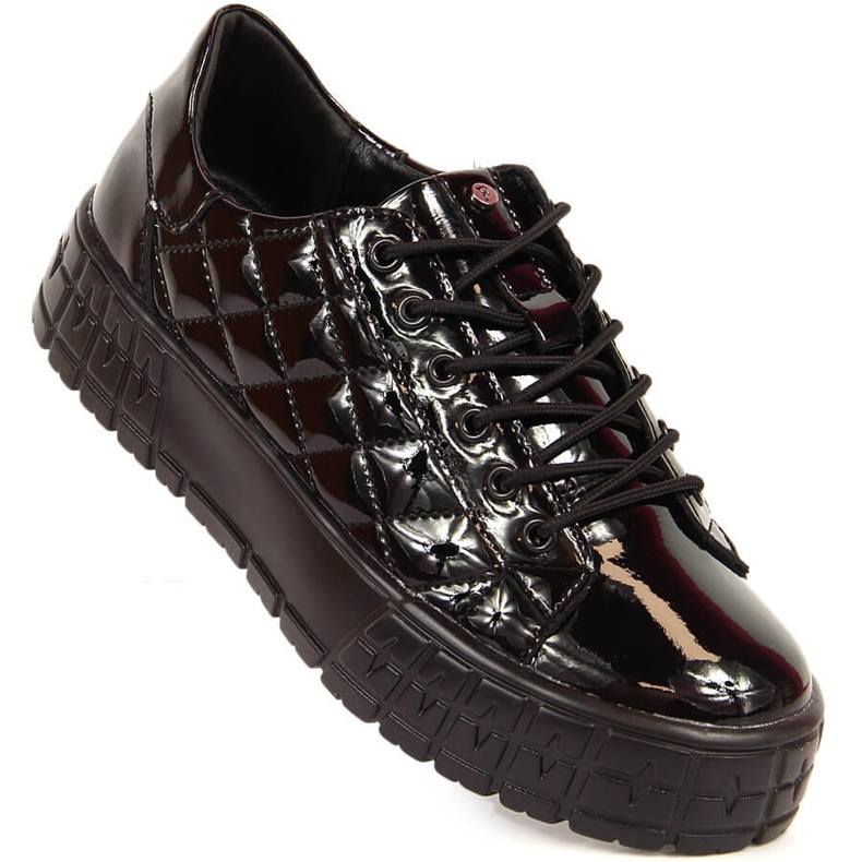 Chaussures femme matelassées vernies noires Filippo 1