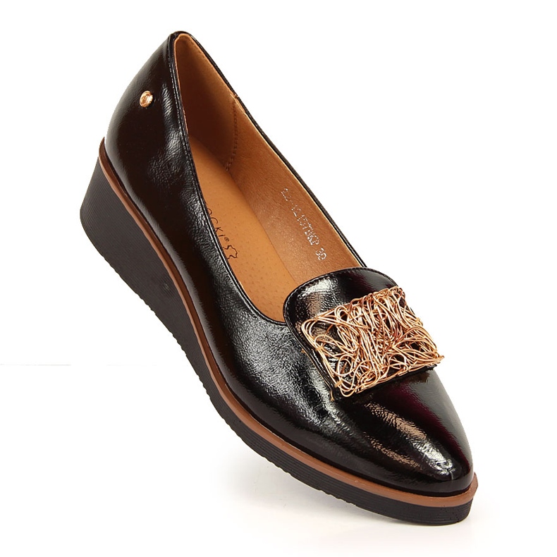 Chaussures laquées, compensées à enfiler, Potocki noir le noir 1