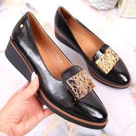 Chaussures laquées, compensées à enfiler, Potocki noir le noir 2