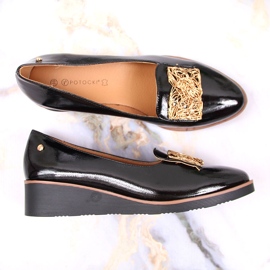 Chaussures laquées, compensées à enfiler, Potocki noir le noir 3