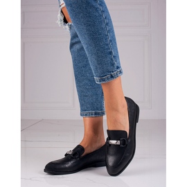 SHELOVET Mocassins en cuir noir le noir 1