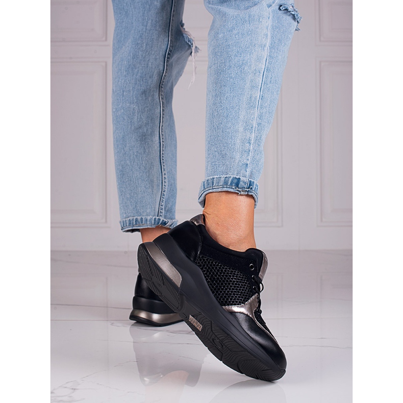 Baskets Vinceza élégantes noires 1