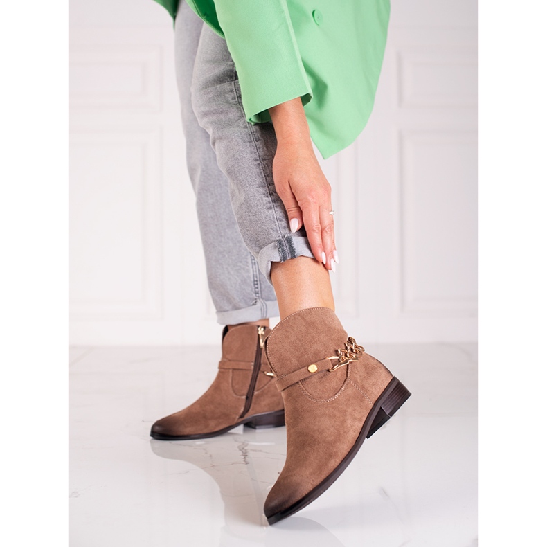 W. Potocki Bottes pour femmes Potocki, bottes de cow-boy avec une chaîne brun 1