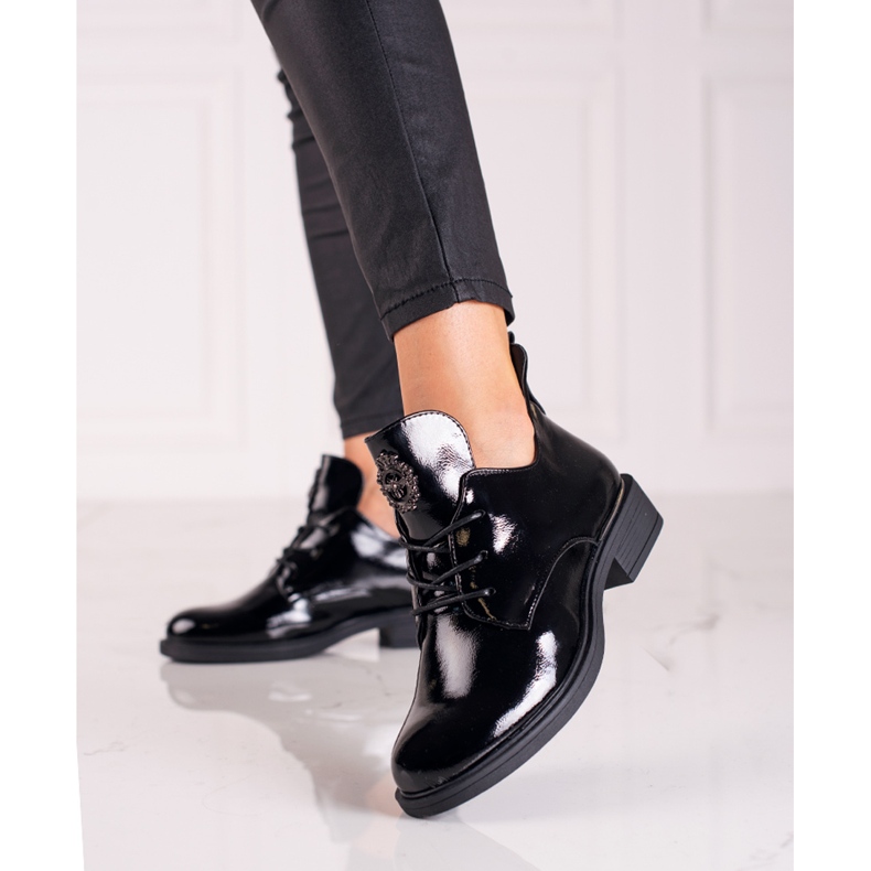 Élégantes bottines Vinceza noires vernies le noir 1 Élégantes bottines Vinceza noires vernies le noir 1