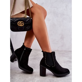 PG1 Bottes en daim noir Cambia avec clous sur un poteau le noir 6