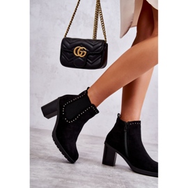 PG1 Bottes en daim noir Cambia avec clous sur un poteau le noir 3