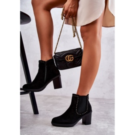 PG1 Bottes en daim noir Cambia avec clous sur un poteau le noir 5