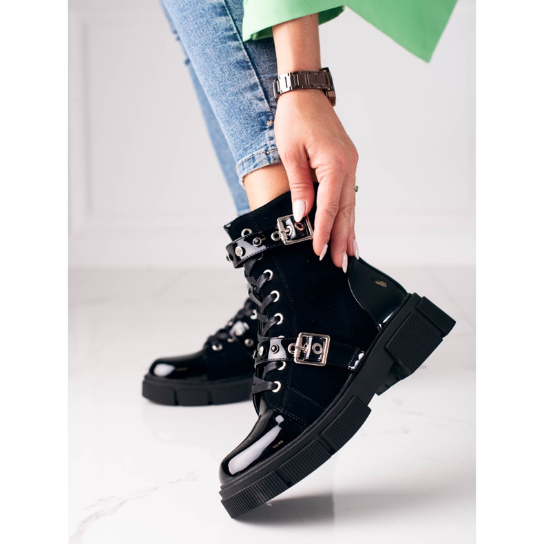 Sacs femme Shelovet noirs avec boucles décoratives 1