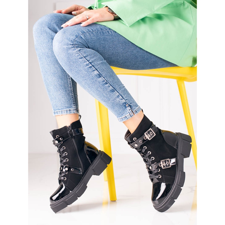 Sacs femme Shelovet noirs avec boucles décoratives 2