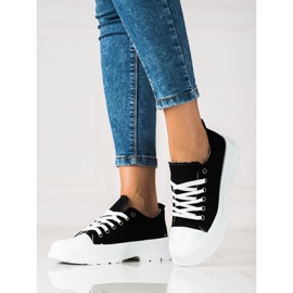 Baskets noires à lacets Shelovet pour femmes le noir 1