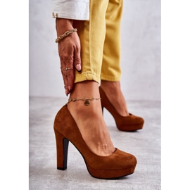 Escarpins Classiques En Daim Sur Talon Camel Soro brun 2