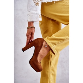 Escarpins Classiques En Daim Sur Talon Camel Soro brun 3