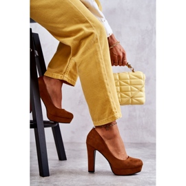 Escarpins Classiques En Daim Sur Talon Camel Soro brun 4
