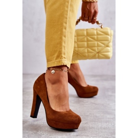 Escarpins Classiques En Daim Sur Talon Camel Soro brun 1