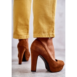 Escarpins Classiques En Daim Sur Talon Camel Soro brun 5