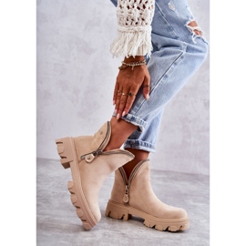 PG1 Bottes Femme Daim Avec Découpes Beige Rhythm 2