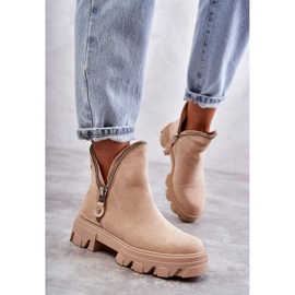 PG1 Bottes Femme Daim Avec Découpes Beige Rhythm 5