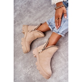 PG1 Bottes Femme Daim Avec Découpes Beige Rhythm 8