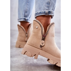 PG1 Bottes Femme Daim Avec Découpes Beige Rhythm 3