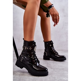 PG1 Bottines Femme Laquées à Clous Noir Leticia le noir 6