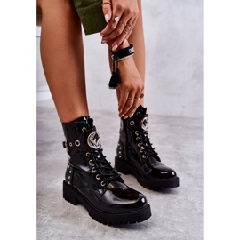 PG1 Bottines Femme Laquées à Clous Noir Leticia le noir 7