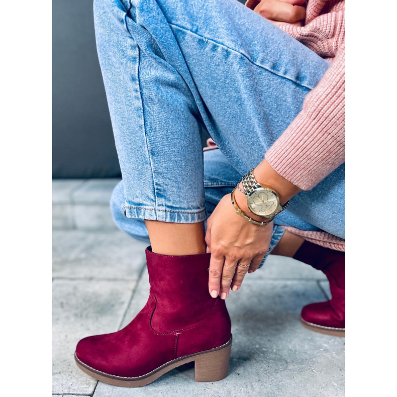 Bottines à talon en caoutchouc Linzi Wine rouge 2