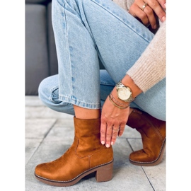 Bottines à talon en caoutchouc Linzi Camel brun 4